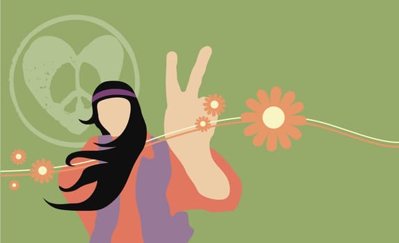 Woman showing a peace sign