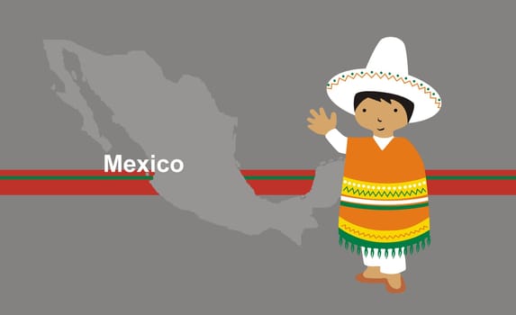 Boy wearing traditional Mexican clothing