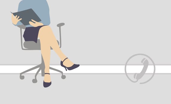 Businesswoman on an office chair holding a file