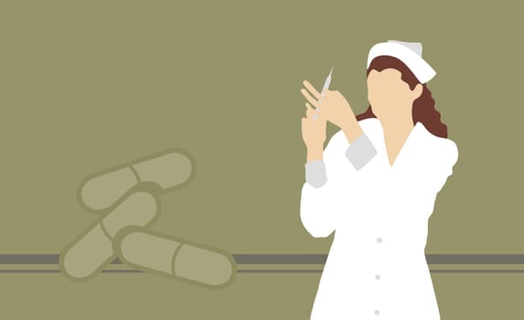 Nurse holding up a syringe