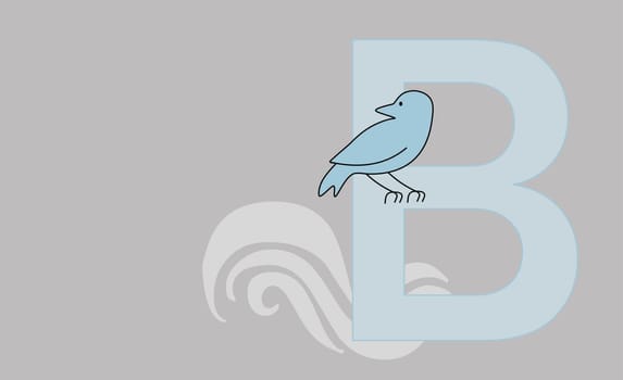 The letter B with a bird