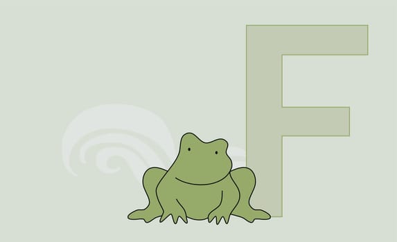 The letter F with a frog