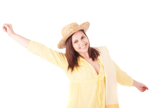 Beautiful young woman dressed for summer