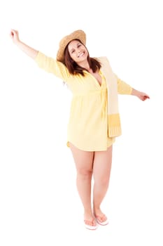 Beautiful young woman dressed for summer