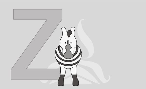 The letter Z with a zebra