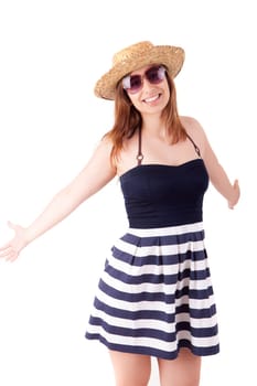 Beautiful young woman dressed for summer