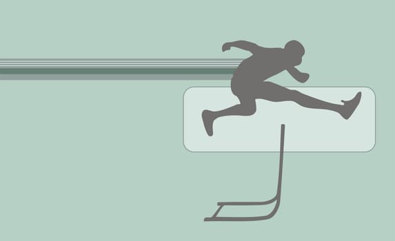Person running over a hurdle