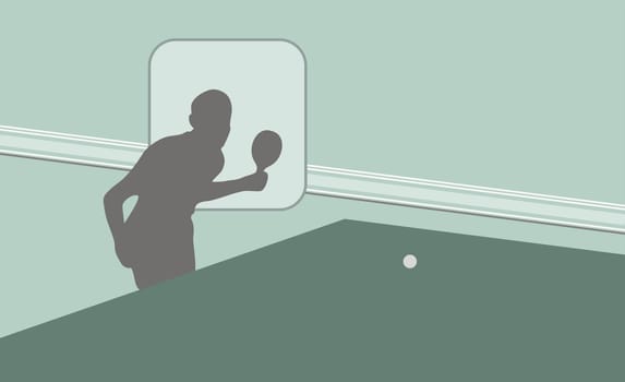 Person playing table tennis