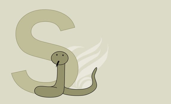 The letter S with a snake