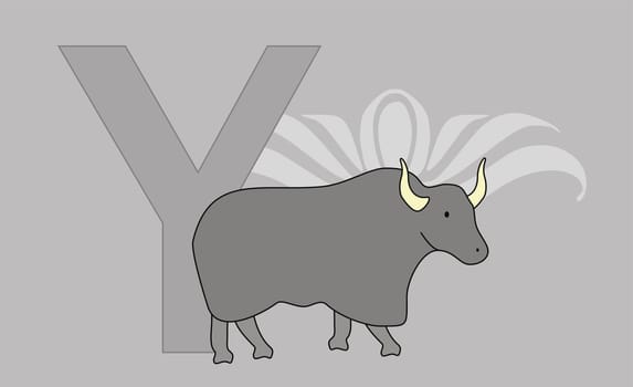 The letter Y with a yak