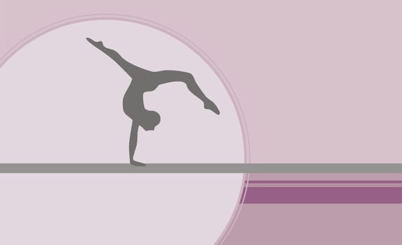 Gymnast performing on a balance beam
