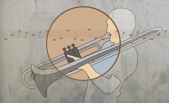 Man playing a trombone