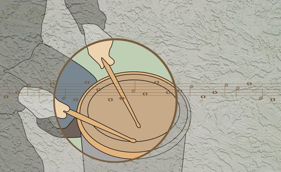 Person playing a snare drum