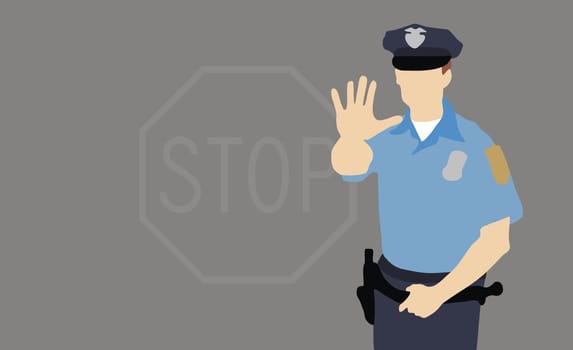 Policeman making a stop gesture