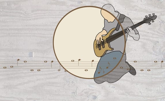 Man playing an electric guitar