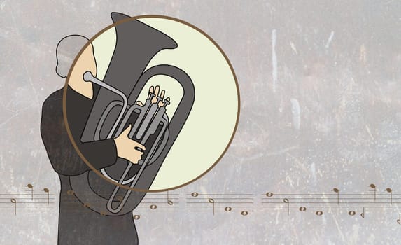 Man playing a tuba