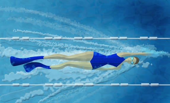 Woman swimming in a swimming pool