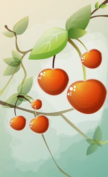 Close-up of apples on the branch of a tree