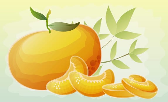 Whole orange with segments