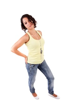 Young and beautiful woman posing - isolated