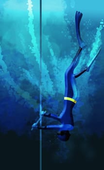 Person swimming underwater