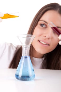 Young scientist working at laboratory