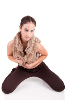 Young and beautiful woman posing - isolated