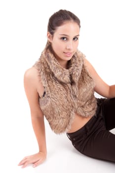 Young and beautiful woman posing - isolated