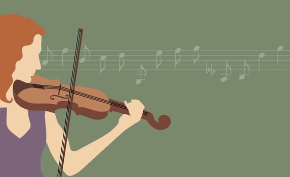 Young woman playing the violin