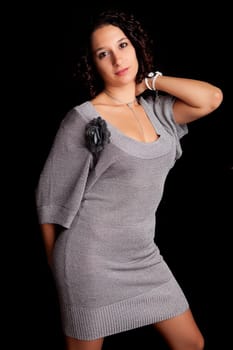 Young and beautiful woman posing - isolated