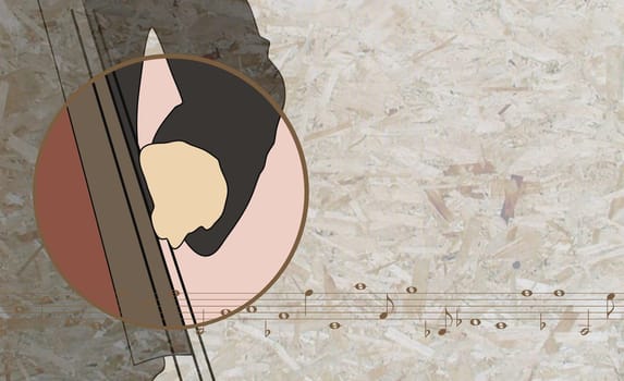 Person playing the guitar
