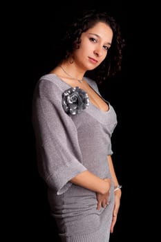 Young and beautiful woman posing - isolated