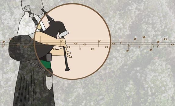 Man playing a bagpipe