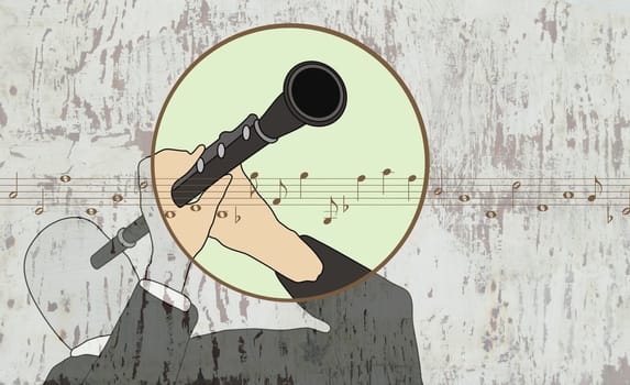 Man playing a clarinet