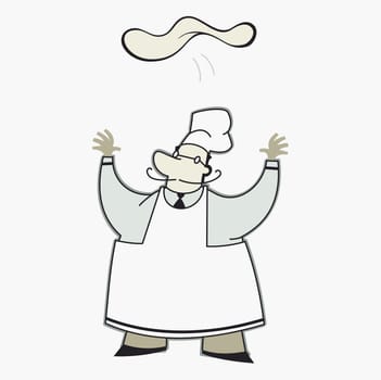 Chef tossing dough