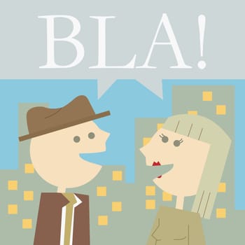 Man and a woman gossiping