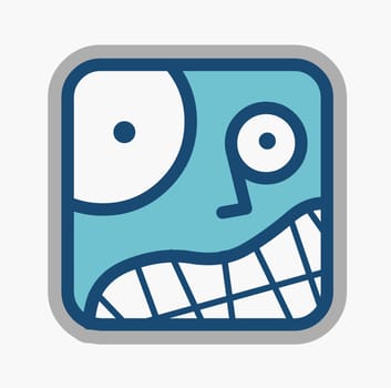 Human face in a square