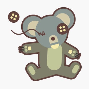 Teddy bear with a button eye missing