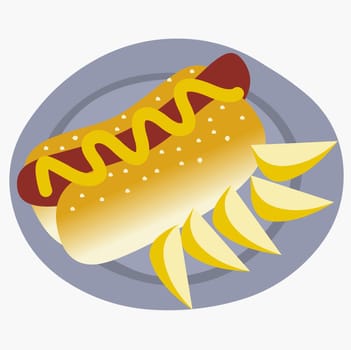 Hot dog in a plate
