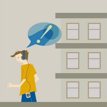 Man listening to an MP3 player
