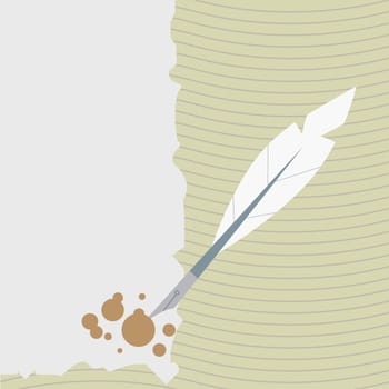 Close-up of a quill pen