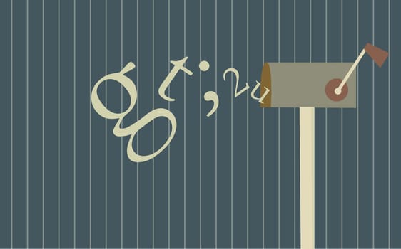 Mailbox with alphabets emitting from it