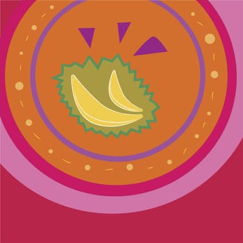 Two bananas on a Traditional American Indian pattern