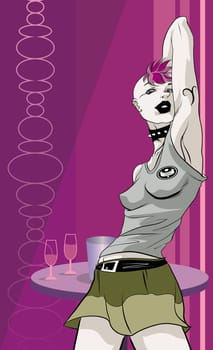 Woman dancing in a bar