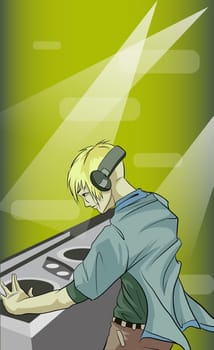 Man playing a musical instrument in a nightclub