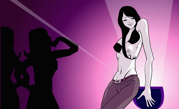 Woman dancing in a nightclub