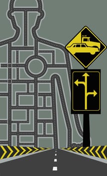 Road sign on the roadside