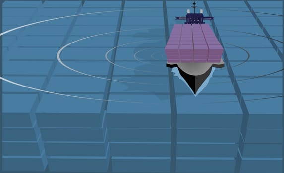 Cargo containers on a container ship