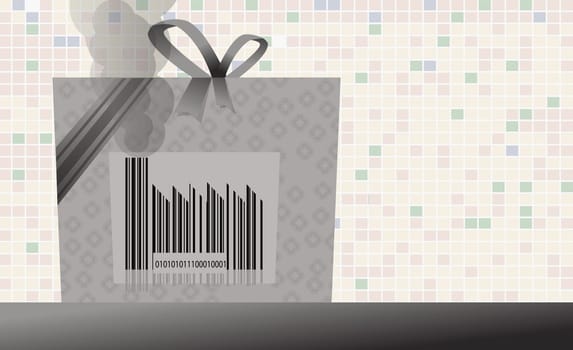 Bar code on a shopping bag