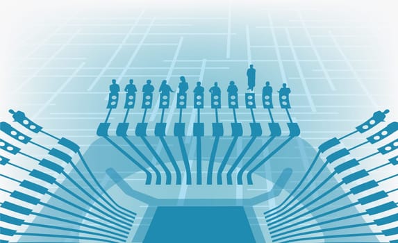 Group of people on a computer chip